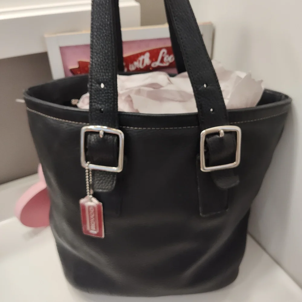 🖤Rare Vintage 90's Coach Hamilton Milbrook Pebbled Leather Shoulder Tote #9600 - Picture 9 of 16